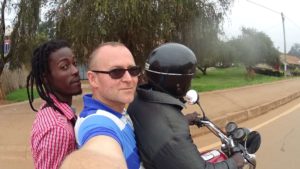 Boda Boda Fahrt in Kampala
