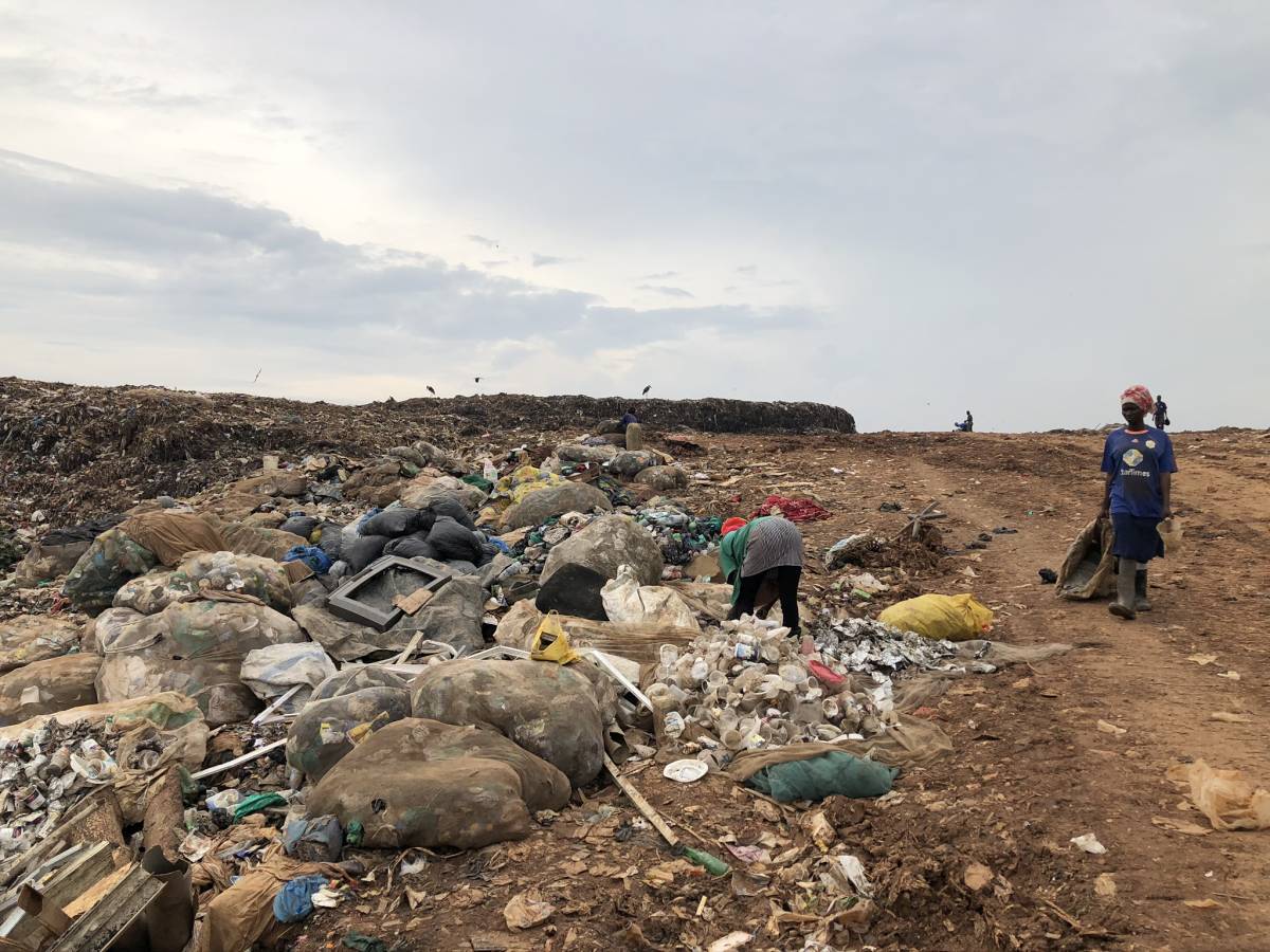 Garbage collector at Kampala Kiteezi landfill